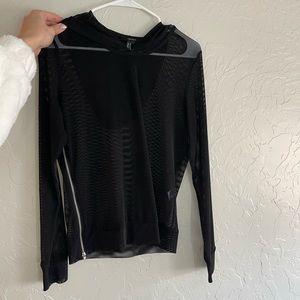 Long sleeve mesh hoodie
